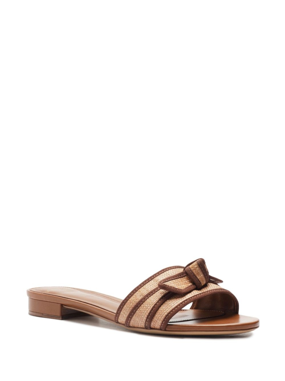 grosgrain-trim raffia sandals - 2
