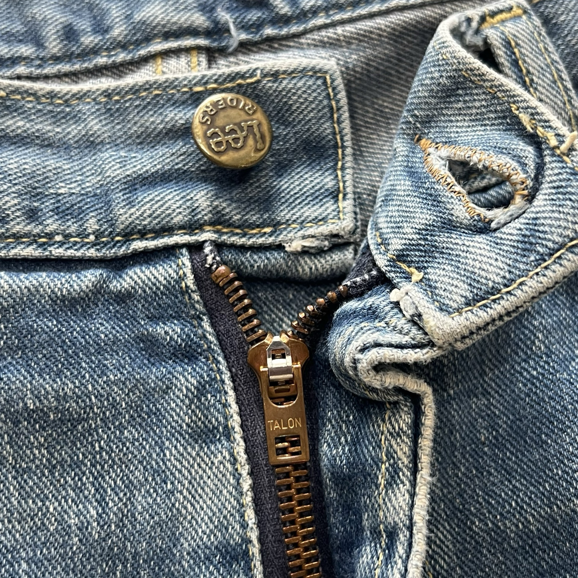 Final Blow - Vintage 1960s Lee Riders Sanforized Selvedge Mud Wash Repaired Denim SZ 33 - 5