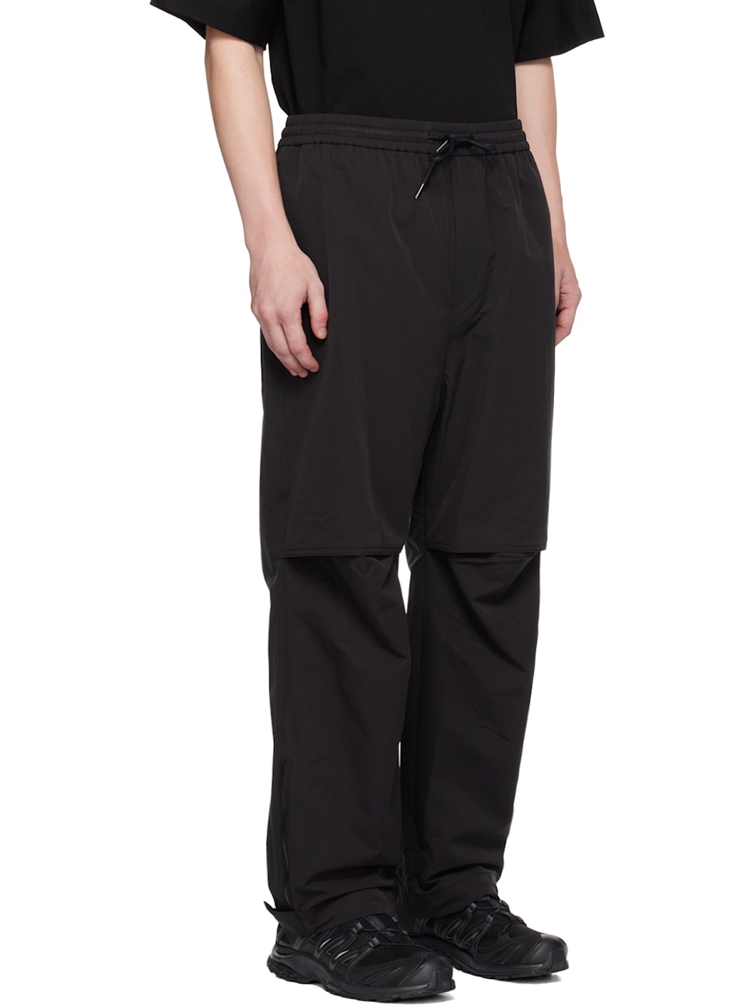 Black Dropped Inseam Trousers - 2