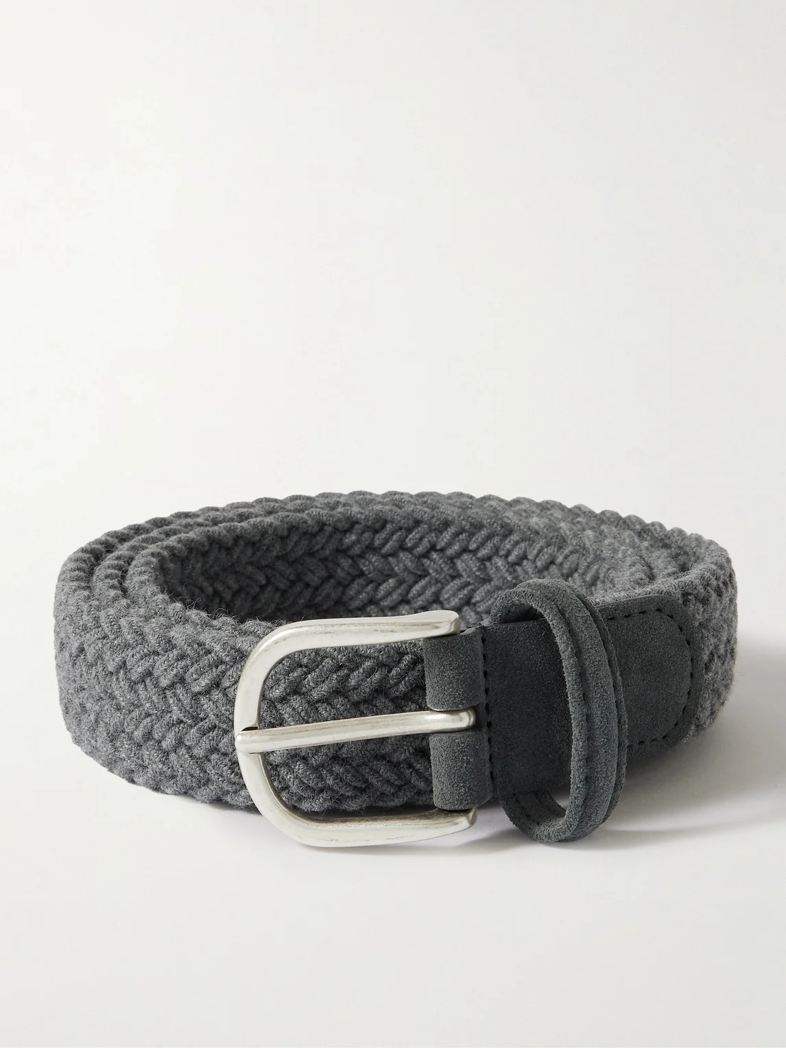 3cm Leather-Trimmed Woven Belt - 1