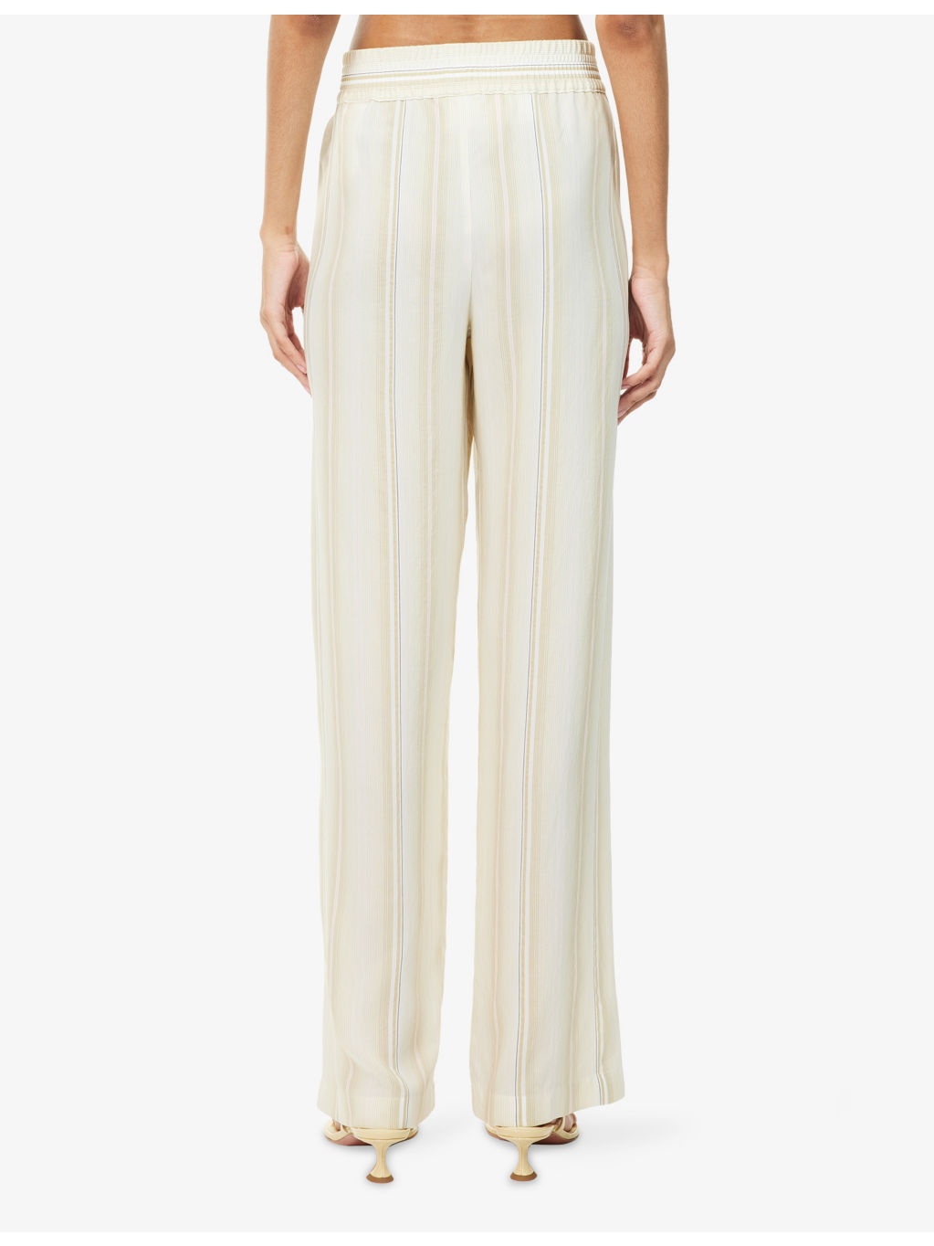 Striped Wide-Leg Woven Trousers - 4