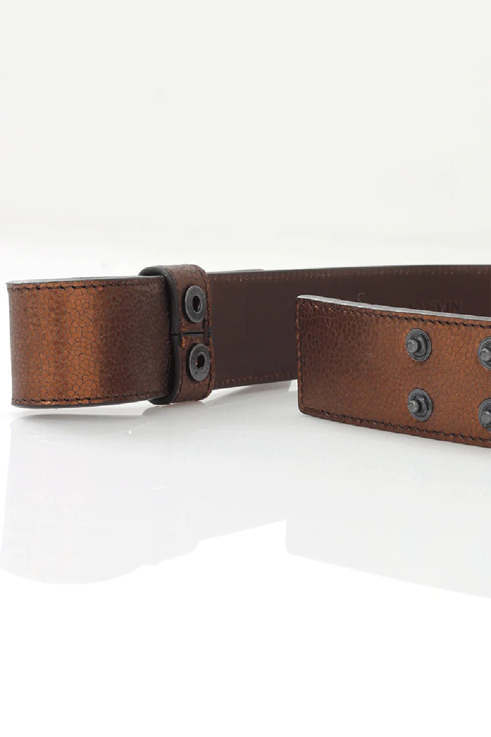 Noeud Metallic Leather Bow Belt - 5