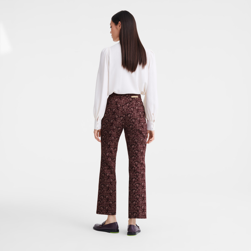 Trousers Eggplant - Printed gabardine 3