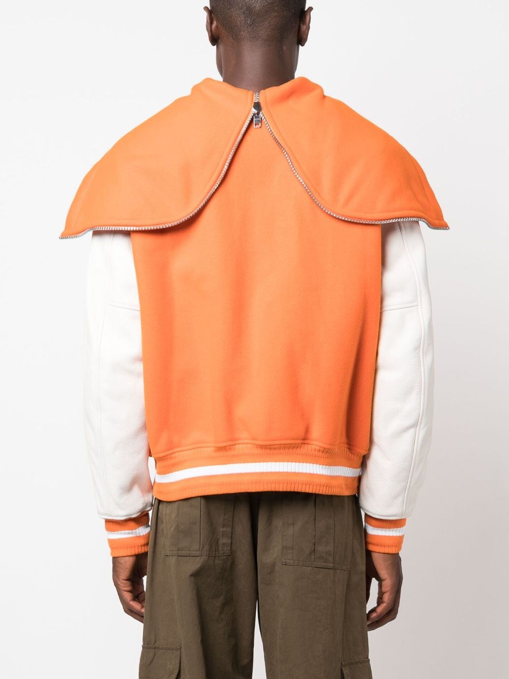 logo-appliqué hooded varsity jacket - 4