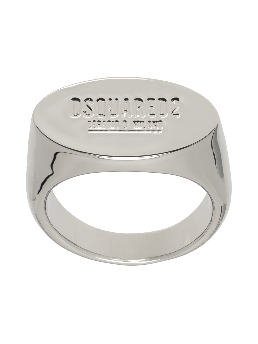 Silver D2 Tag Chain Ring - 1