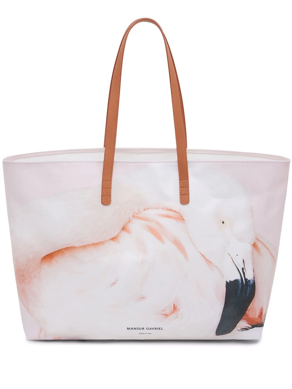 flamingo-print tote bag - 1