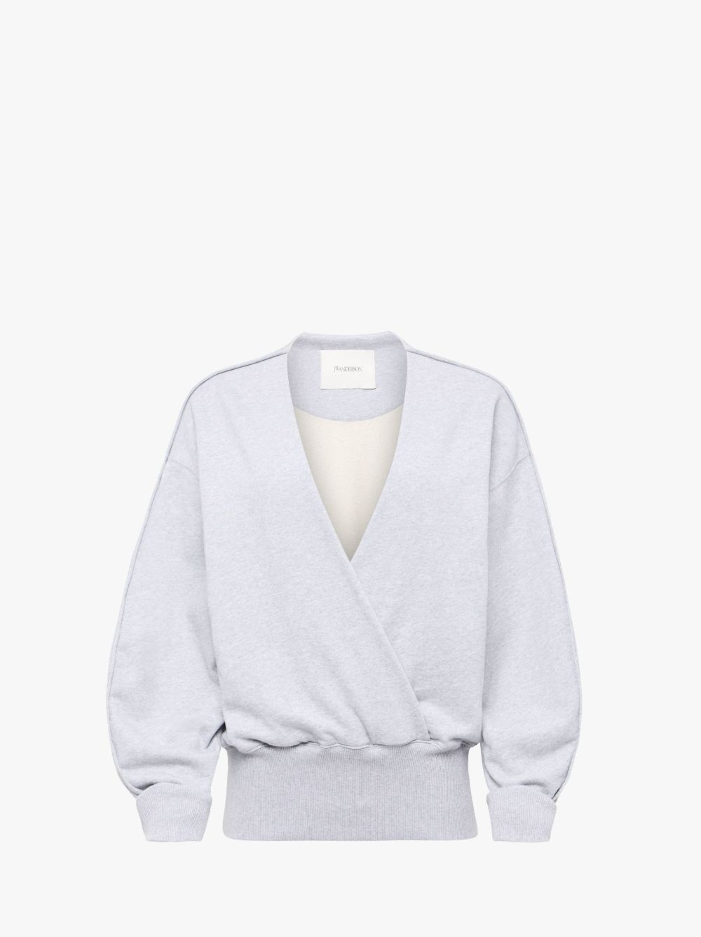 ROUNDED WRAP-FRONT SWEATSHIRT - 1