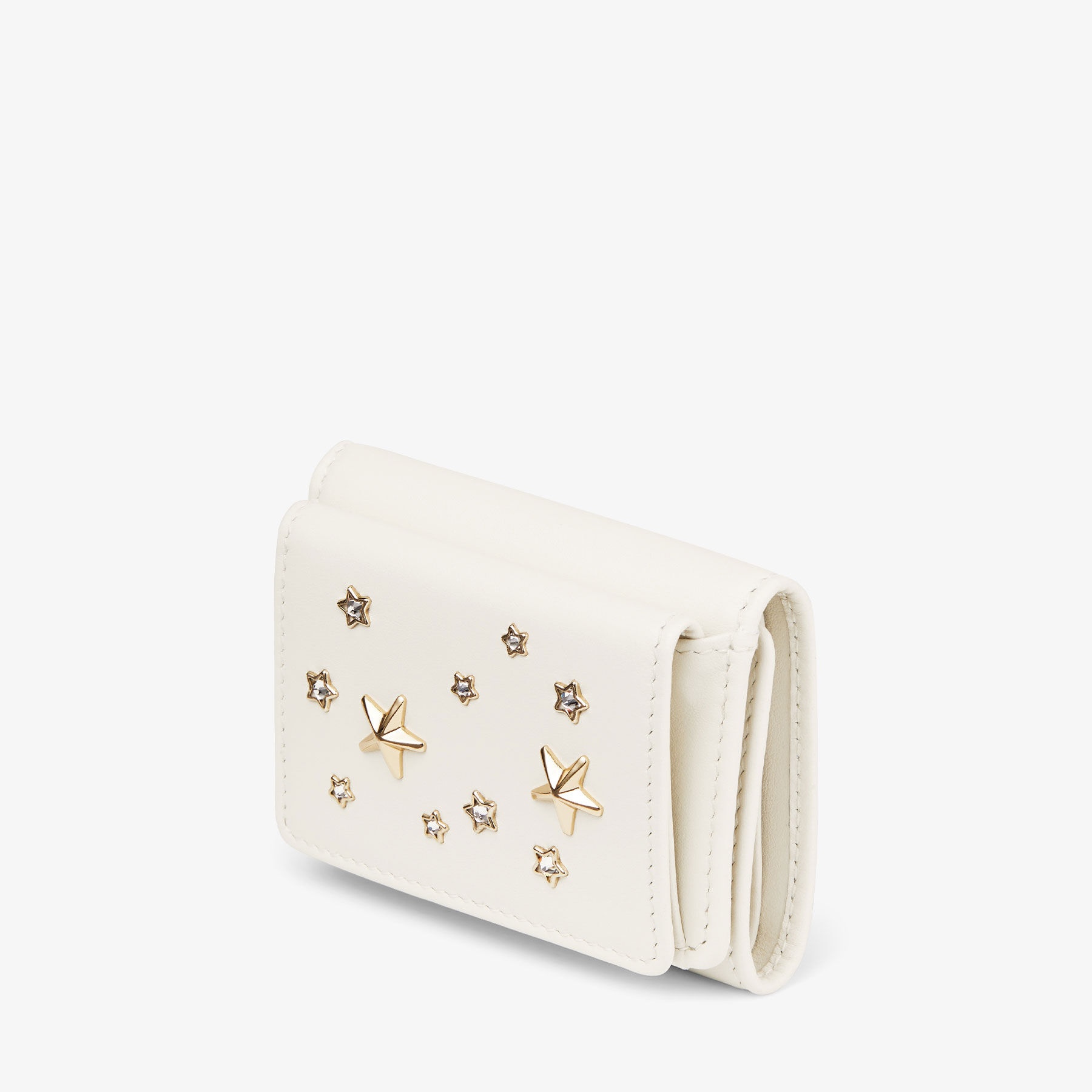 Nemo
Latte Calf Leather Wallet with Metal and Crystal Stars - 2