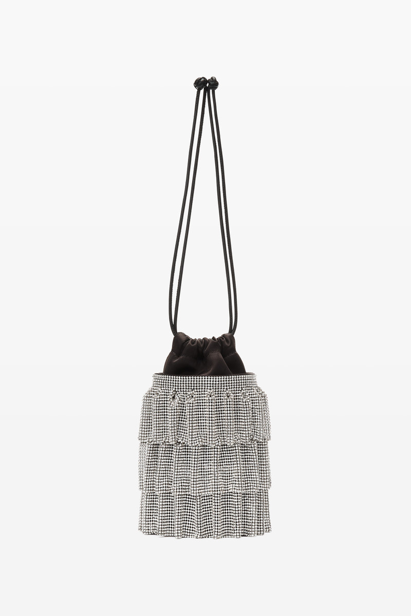 DRAWSTRING POUCH IN CRYSTAL MESH 1