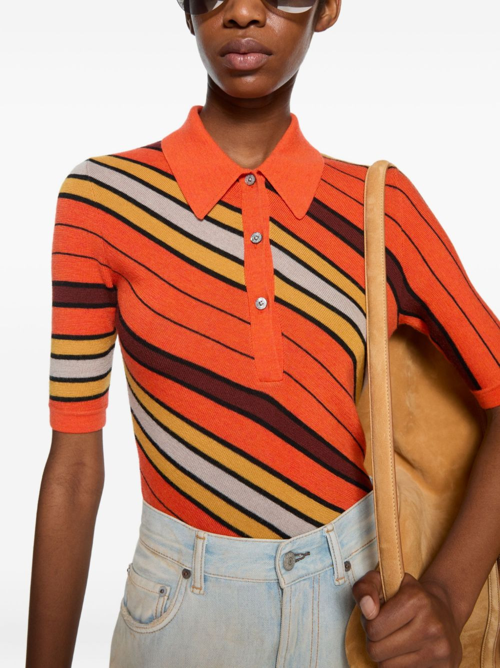 striped polo top - 4