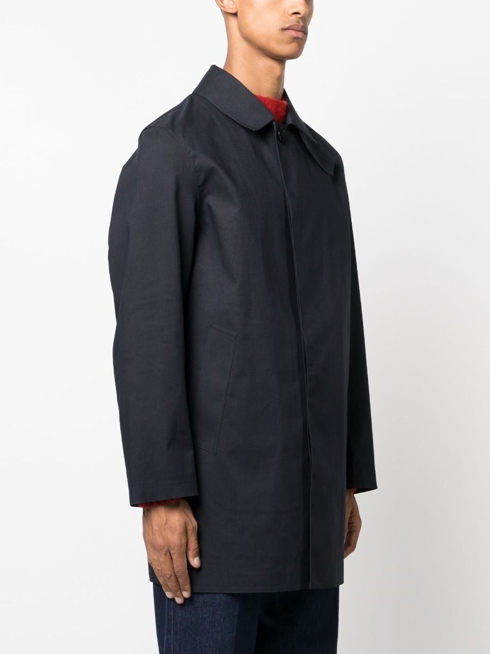 single-breasted cotton coat - 3