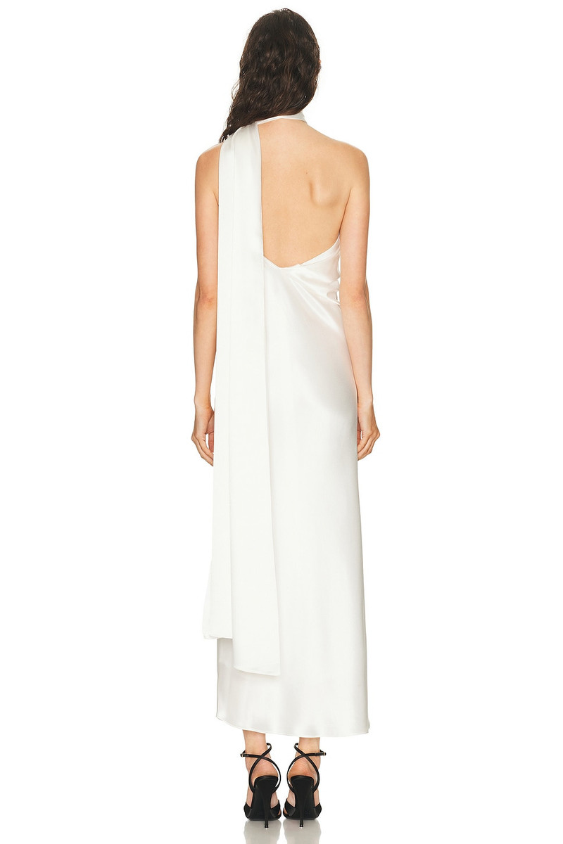 SEV Draped Scarf Neck Satin Dress outlook