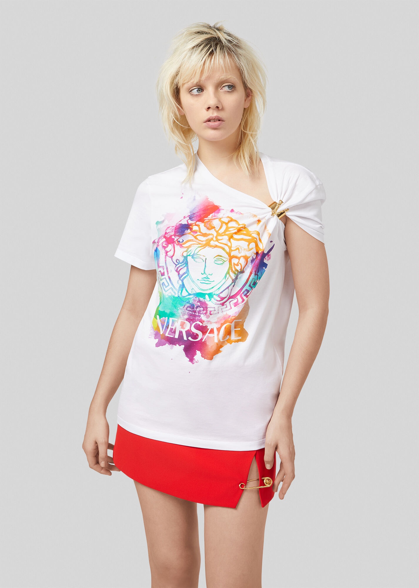 Watercolor Medusa Asymmetric T-Shirt - 3