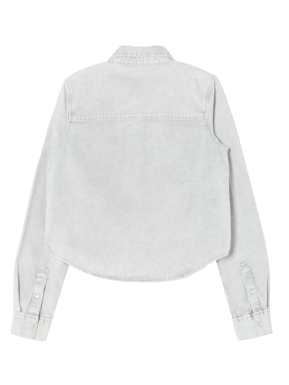 press-fastening denim shirt - 5