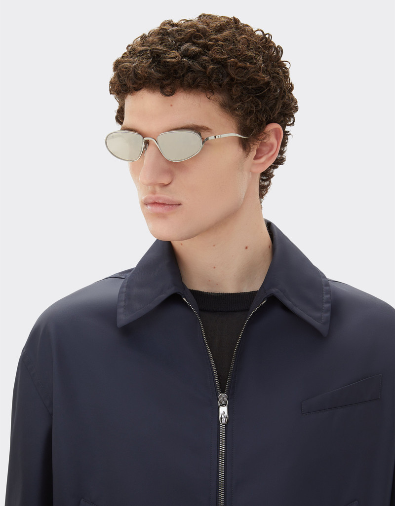 Ferrari Ferrari sunglasses in silver-tone titanium with grey lenses outlook