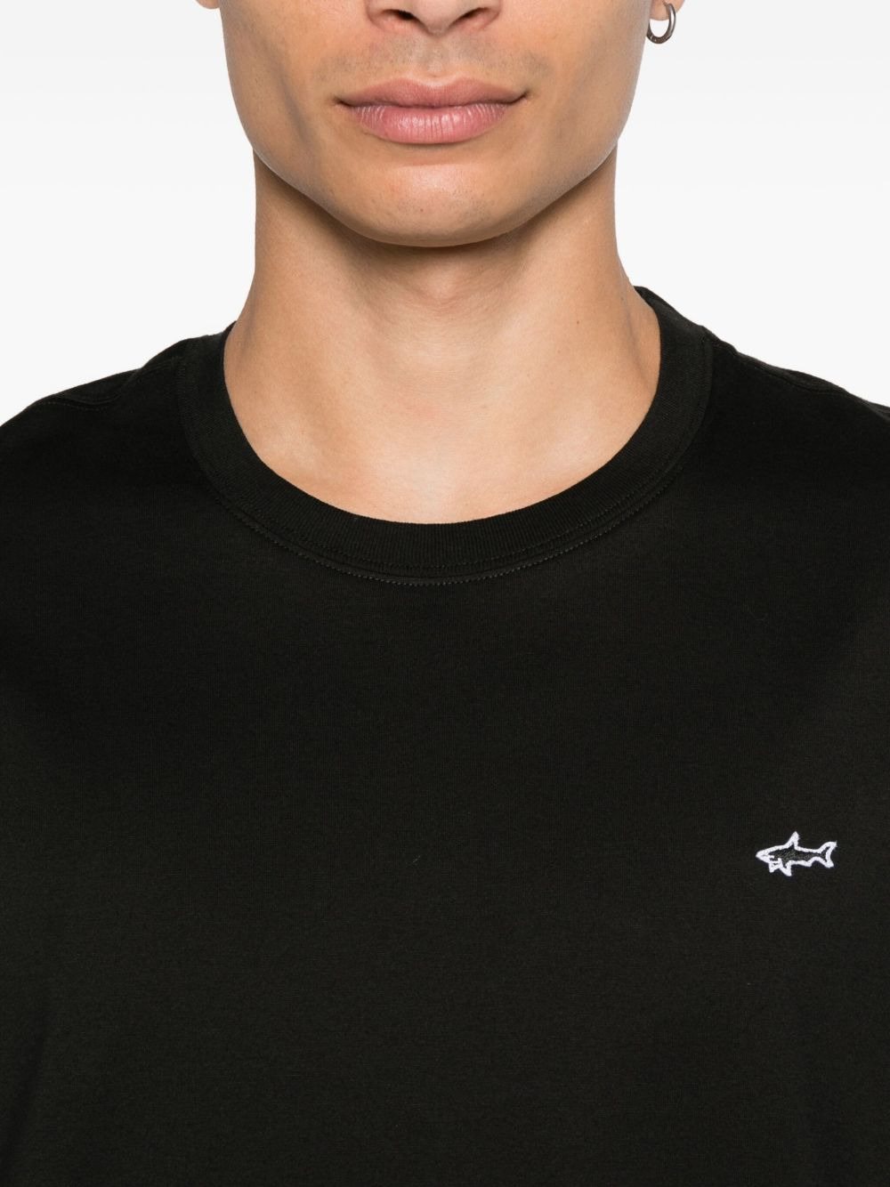 shark-detail cotton T-shirt - 4
