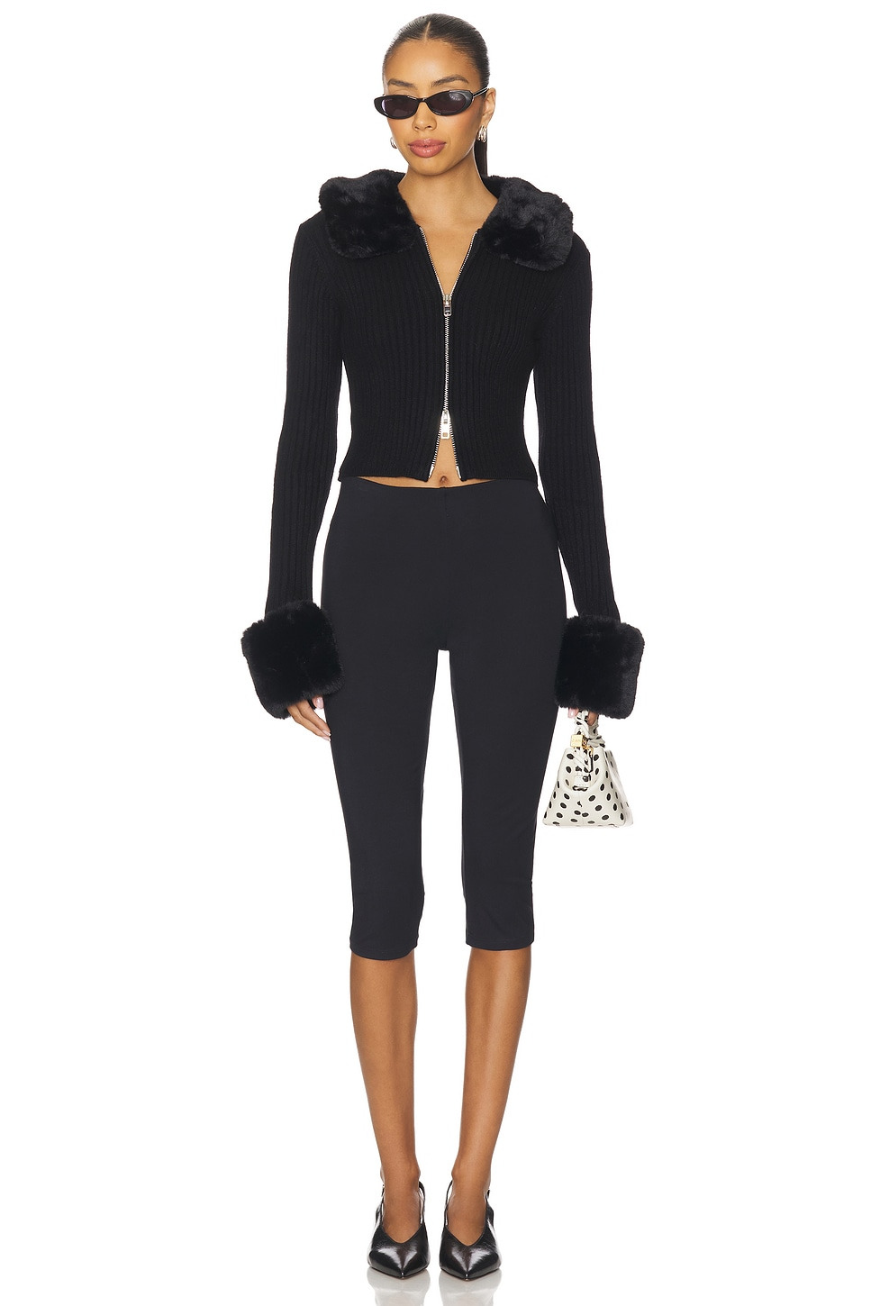 Peggy Cardigan With Faux Fur Trim - 5