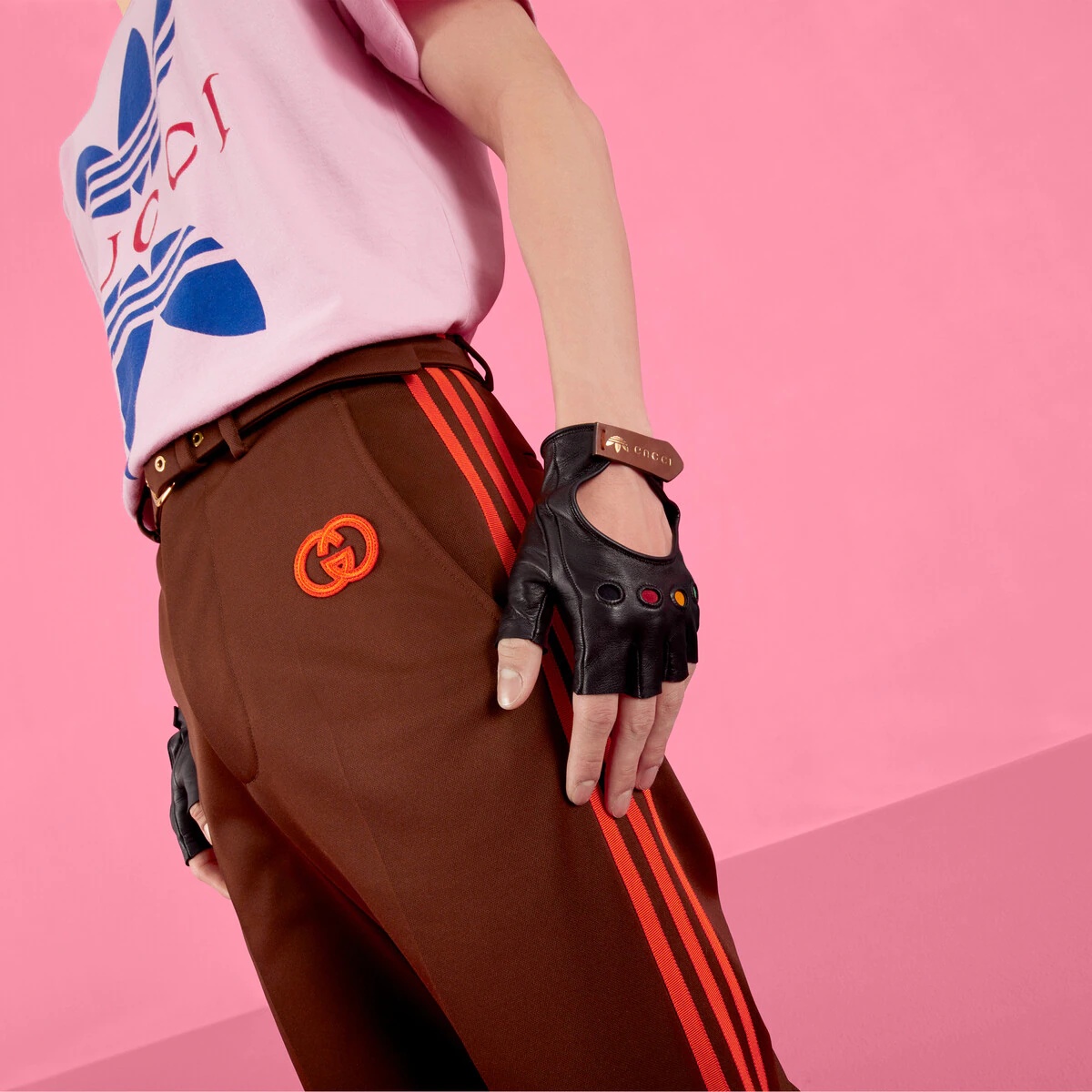 adidas x Gucci fingerless leather gloves - 4