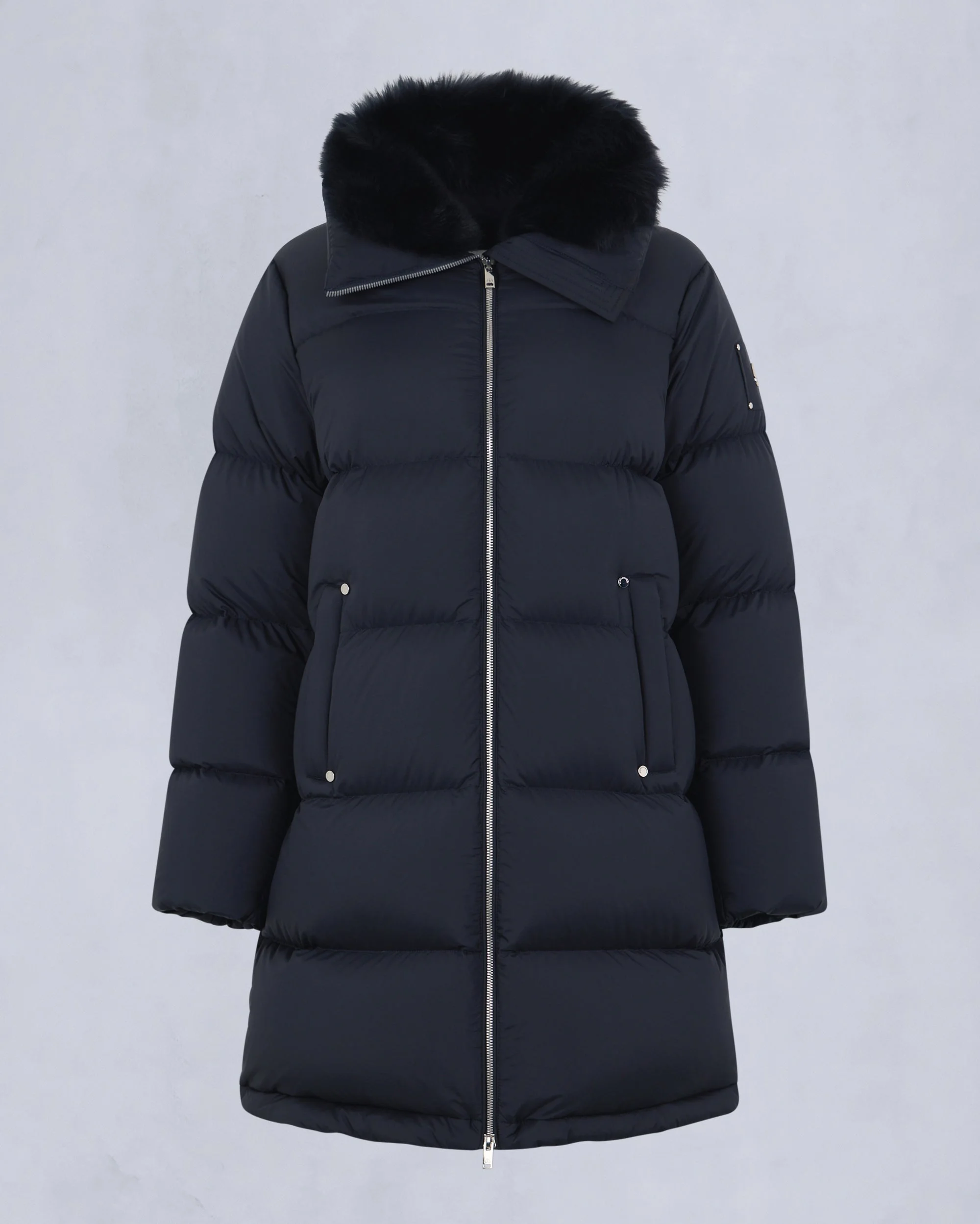 BELLE DUNE LONG SHEARLING TRIM PUFFER - 1