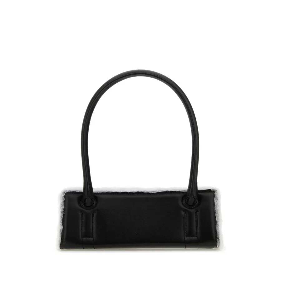 Dentro Black Leather Radar Shoulder Bag - 1