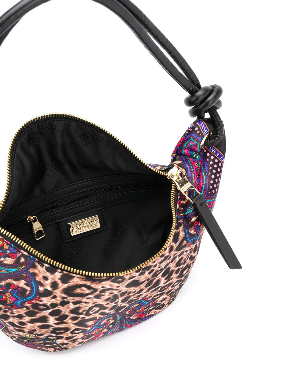 leopard baroque print shoulder bag - 5