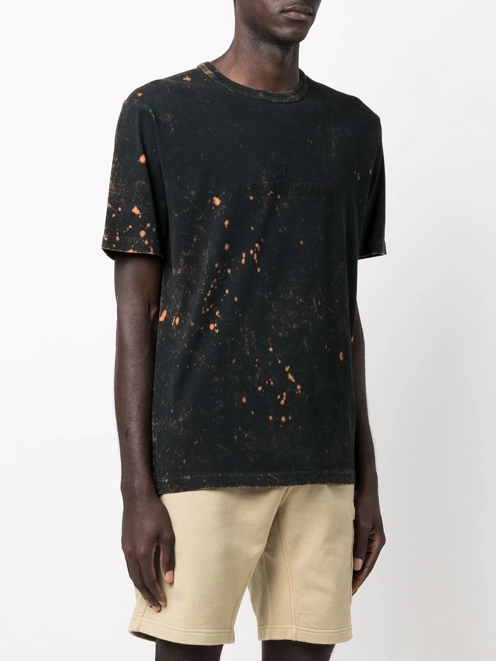 splatter-effect logo-print T-shirt - 3