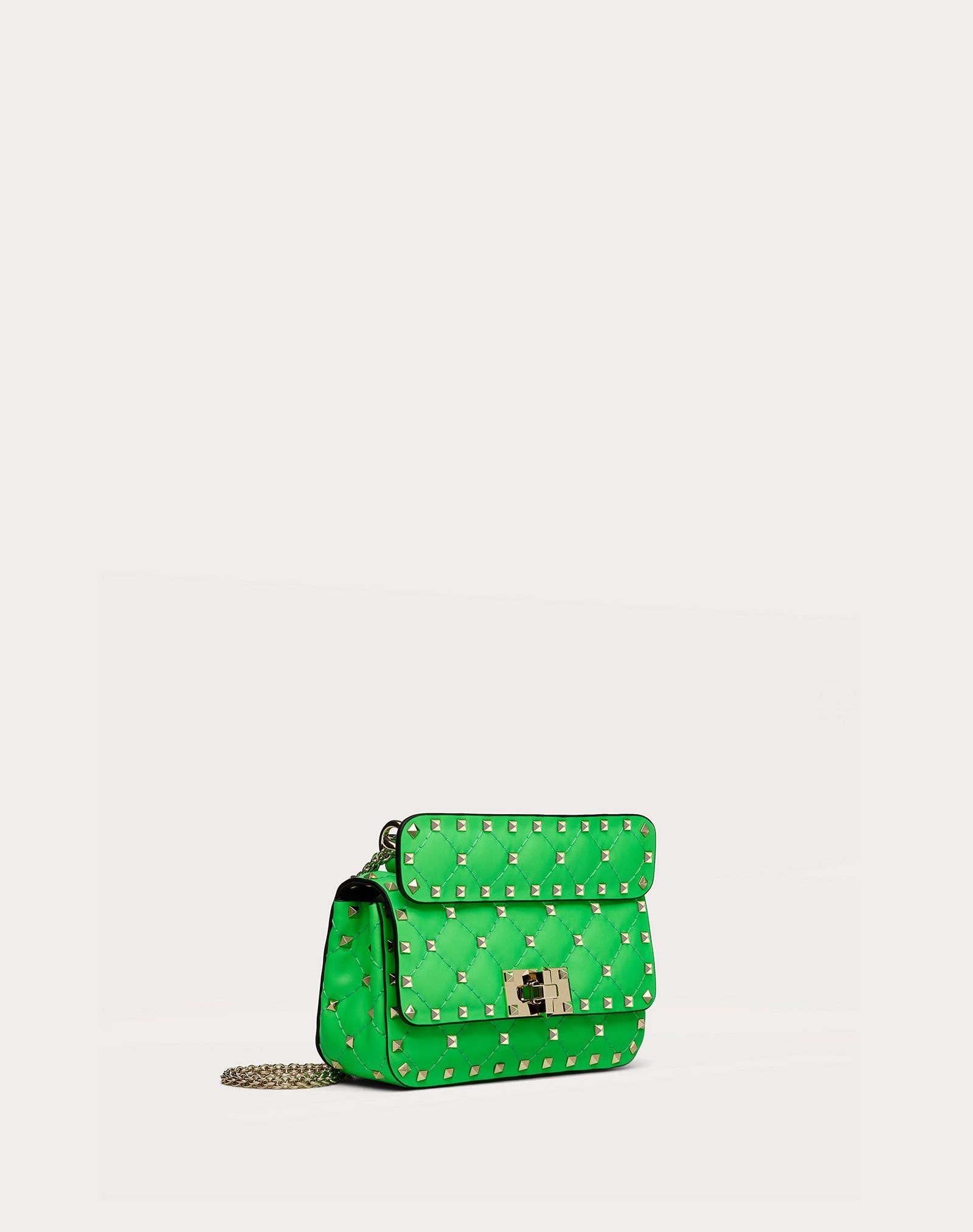 Mini Rockstud Spike fluo calfskin leather bag - 2