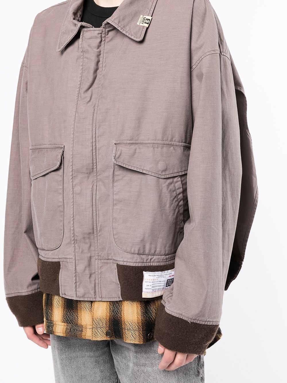 shirt-layered bomber jacket - 5