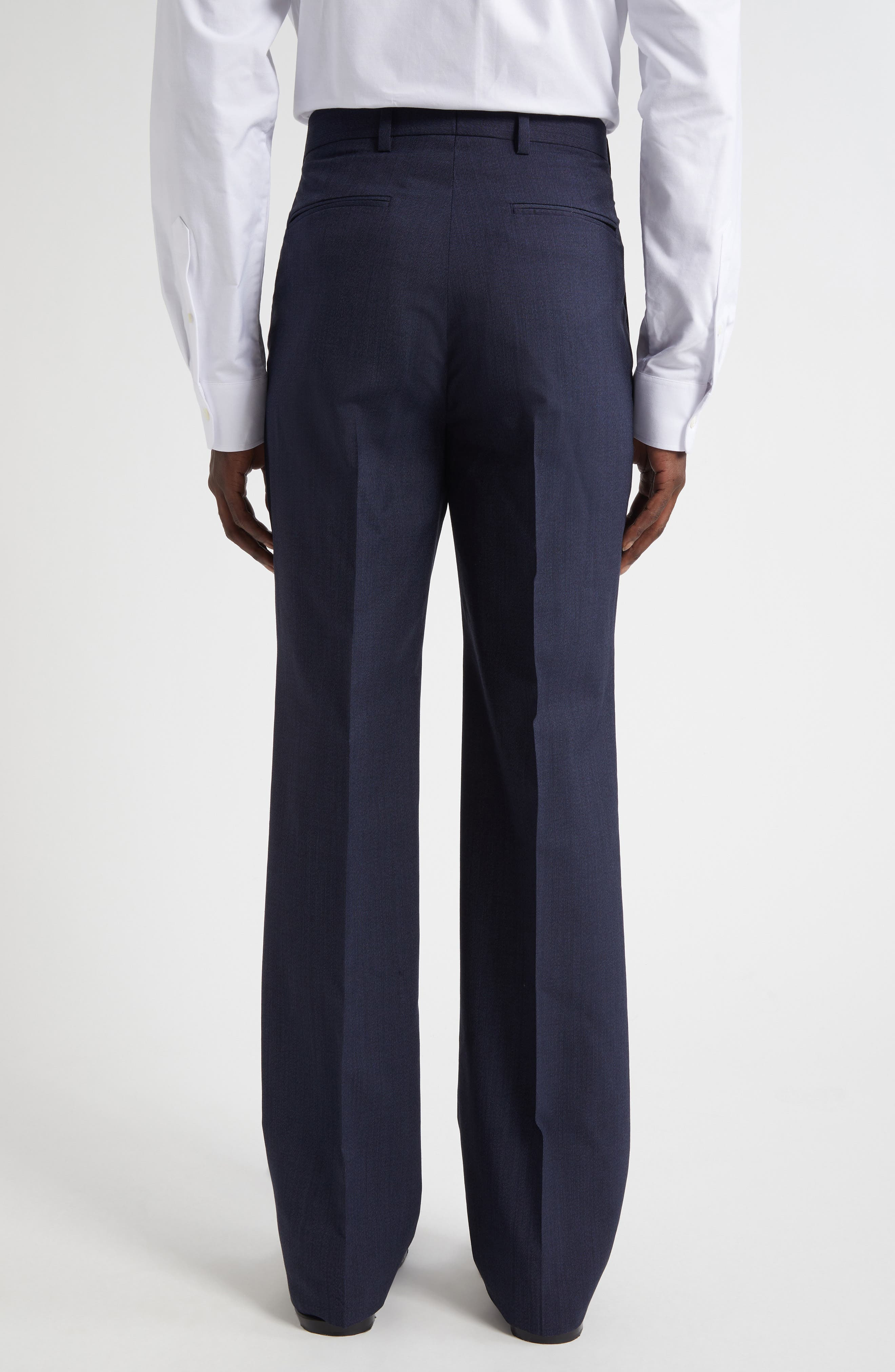 Givenchy Classic Fit Wool Trousers in Dark Blue at Nordstrom - 3