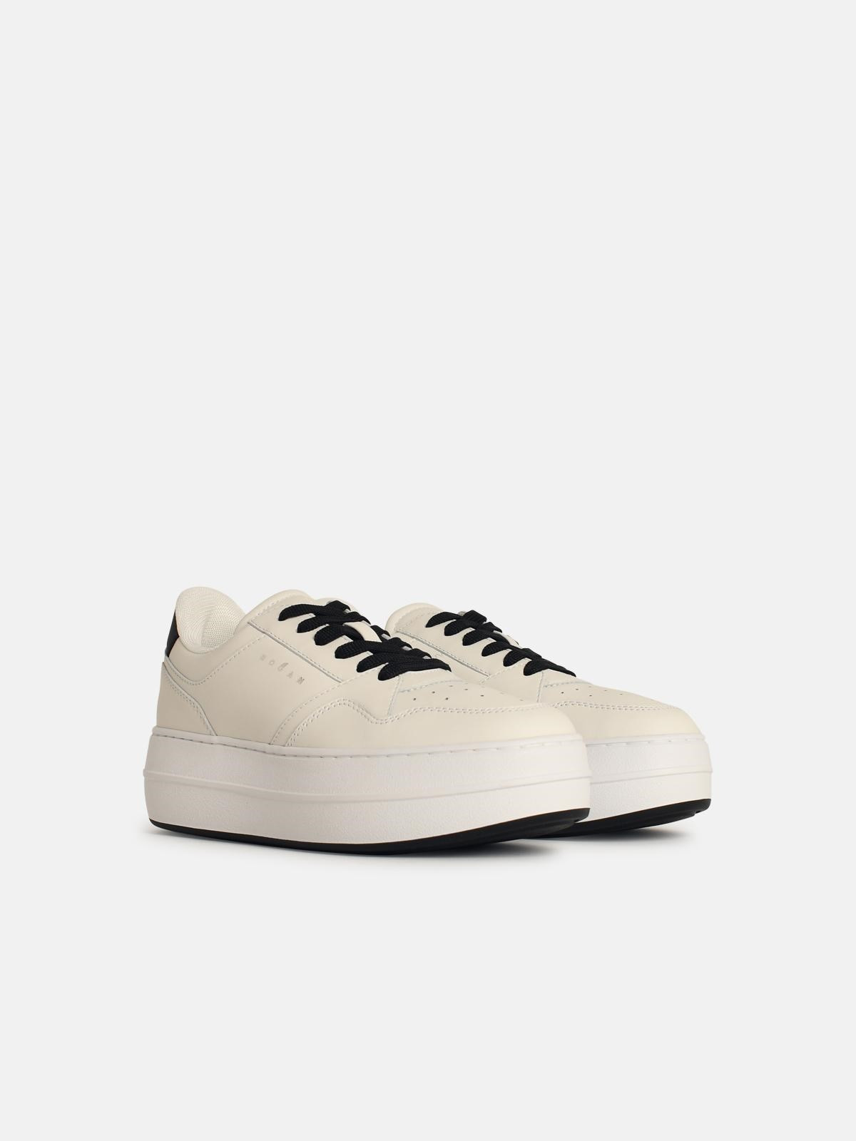 'H670' WHITE LEATHER SNEAKERS - 2