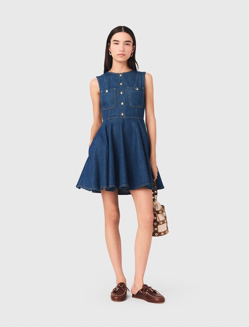 maje Short flared denim dress outlook