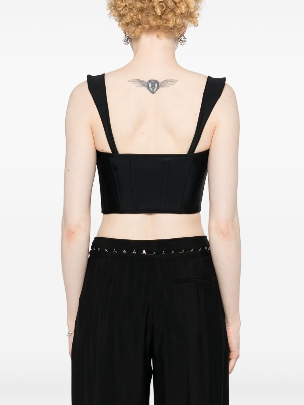 denim cropped corset - 4