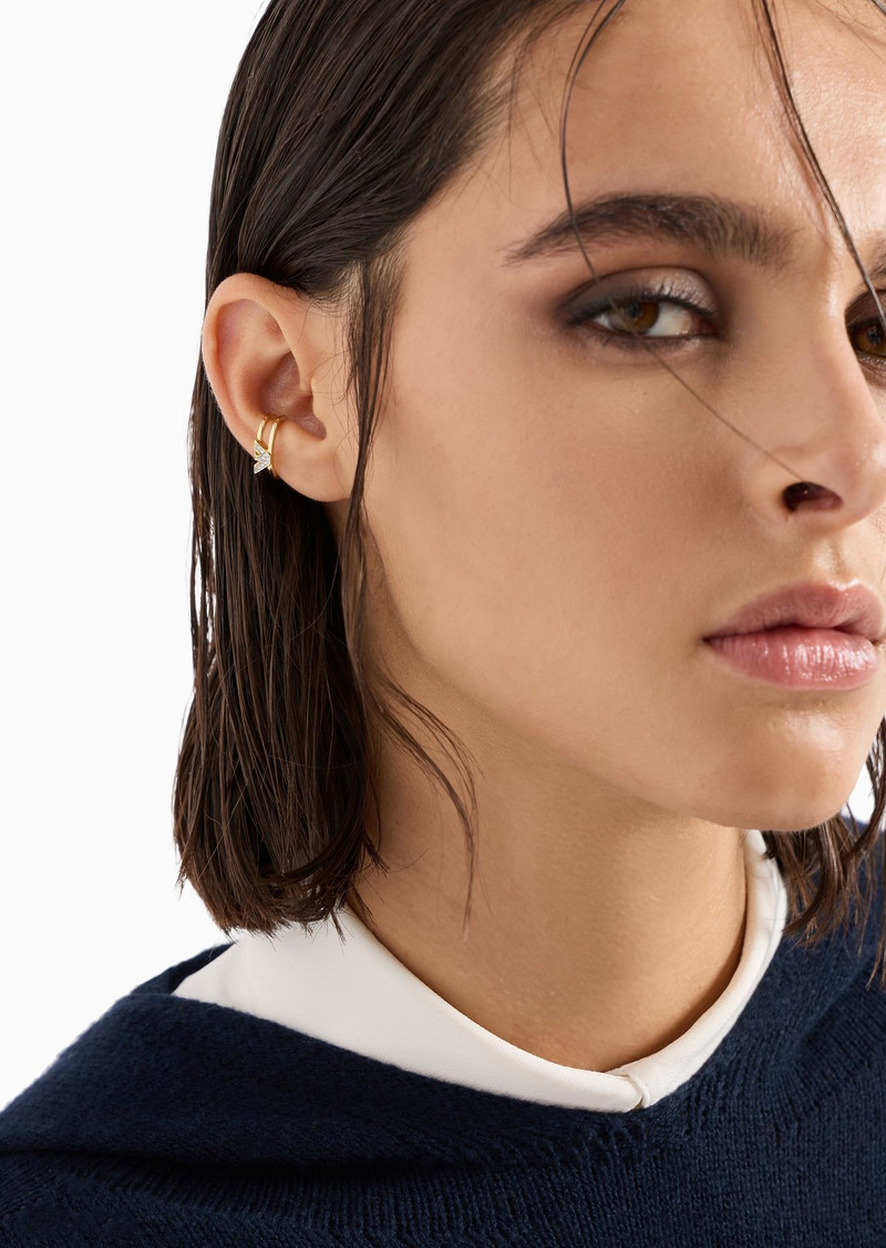 Gold-Tone Brass Cuff Earrings 3