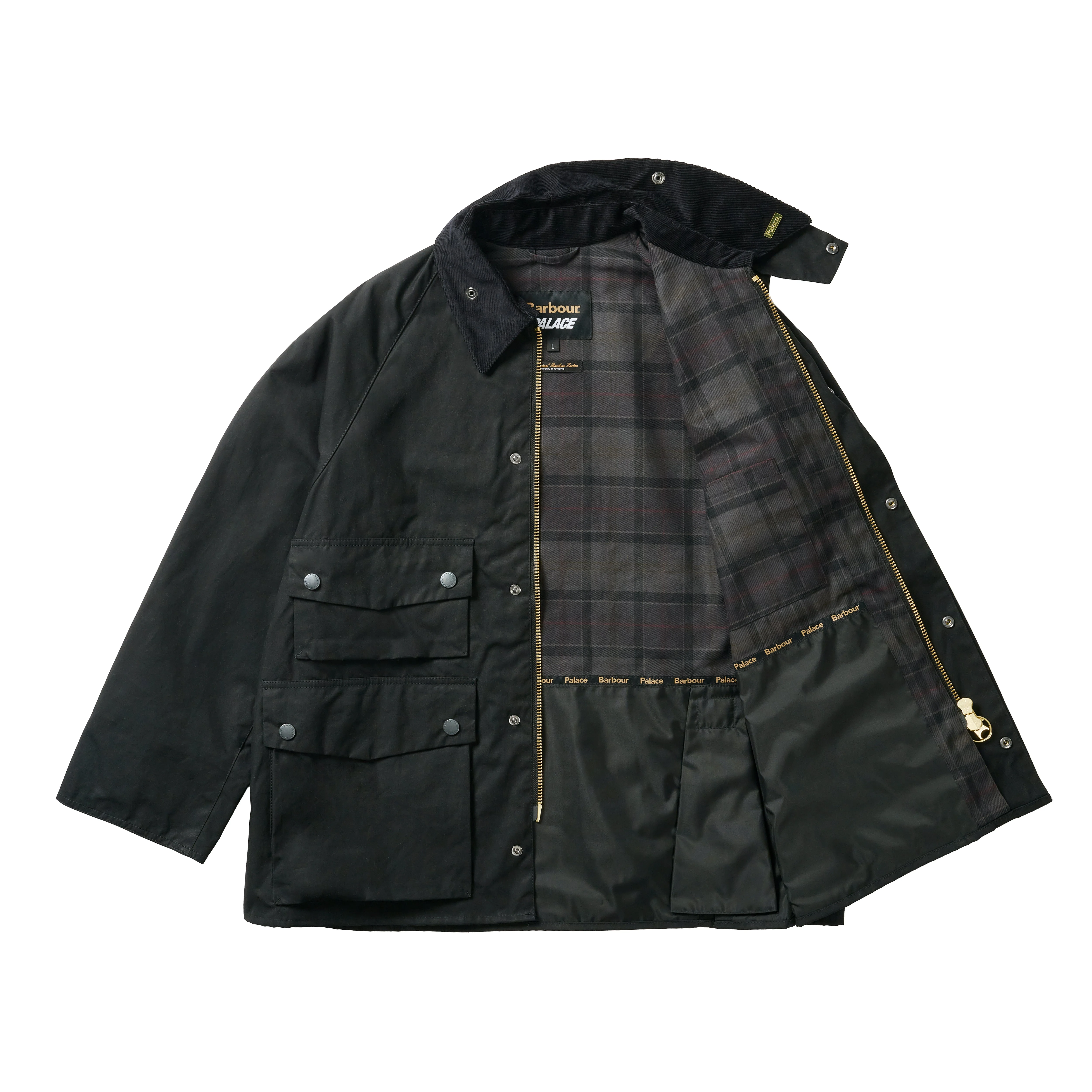 PALACE PALACE BARBOUR BEDALE CASUAL JACKET BLACK | REVERSIBLE