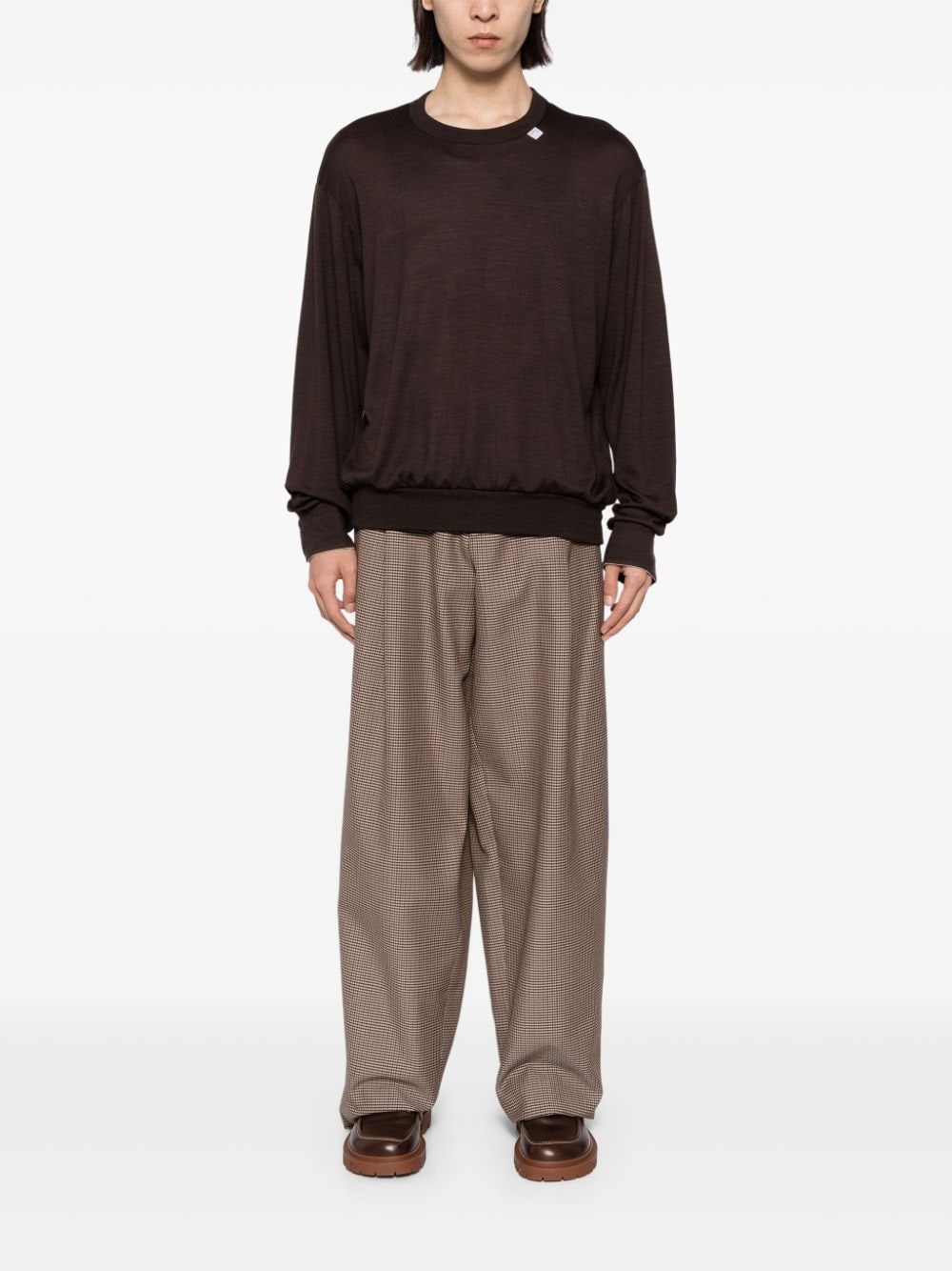 houndstooth wide leg trousers - 2