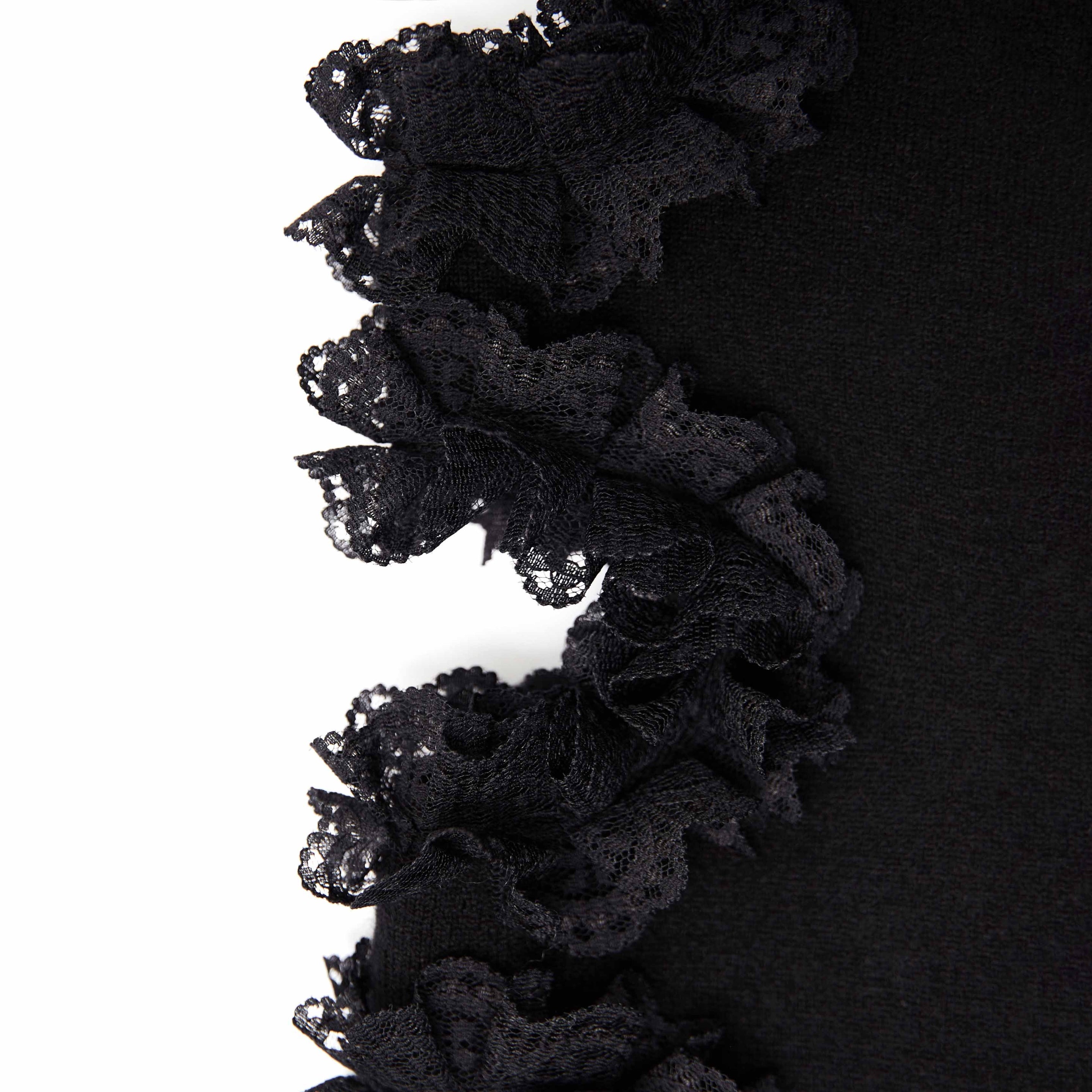Black Cut Out Lace Detail Jumper - 5