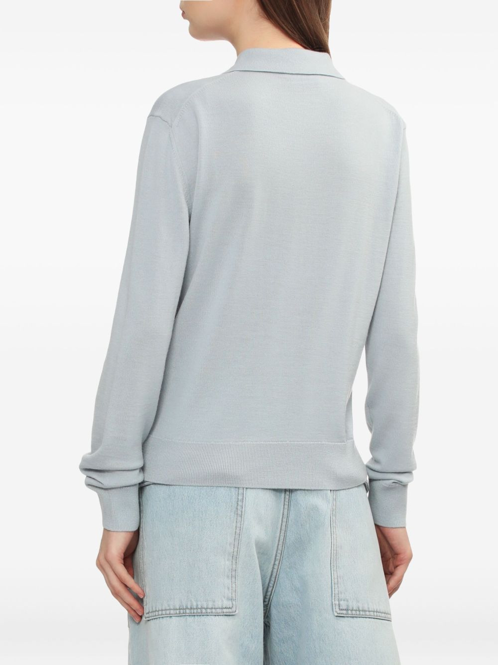 bear-embroidered polo-neck sweater - 4