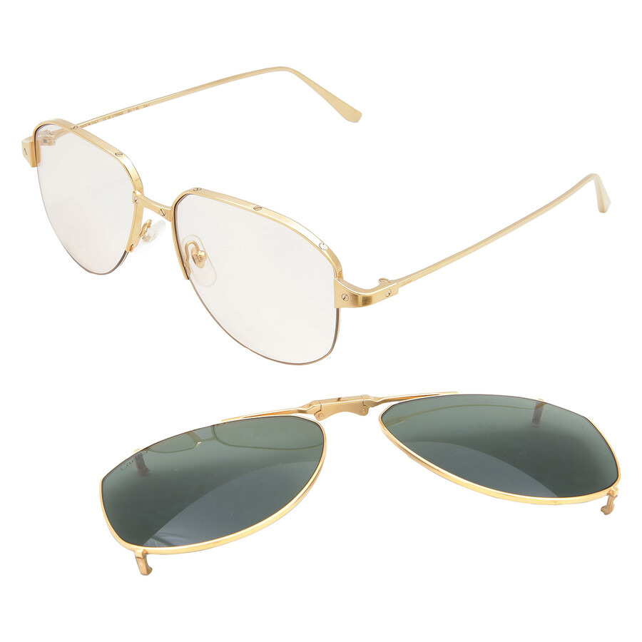 Cartier Limited Edition Green Clip-On Pilot Men's Sunglasses CT0352S 001 56 - 5