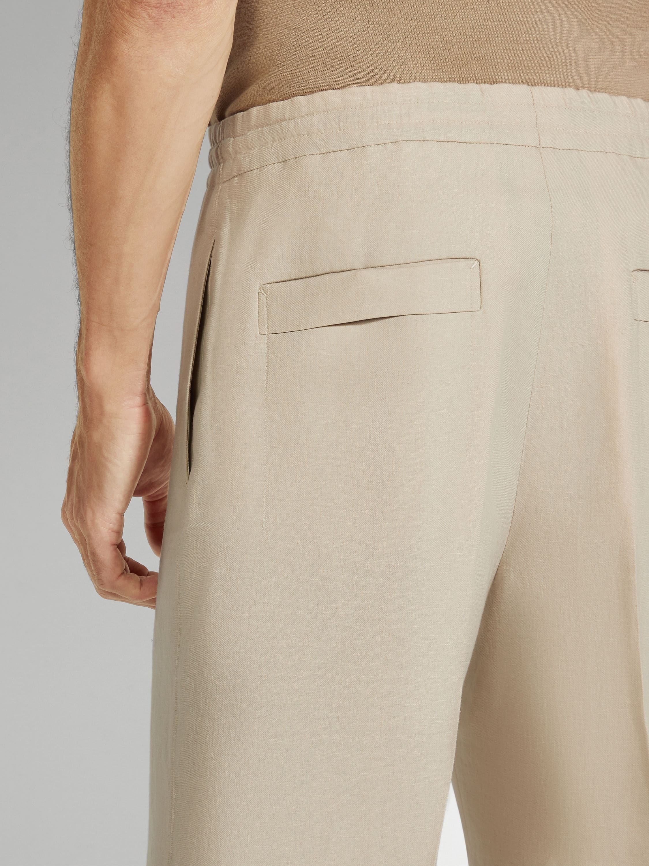 LIGHT TAUPE OASI LINO SHORTS - 2