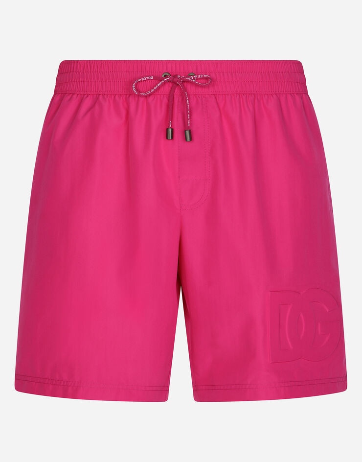 Mid-length swim trunks with embossed DG logo - 1