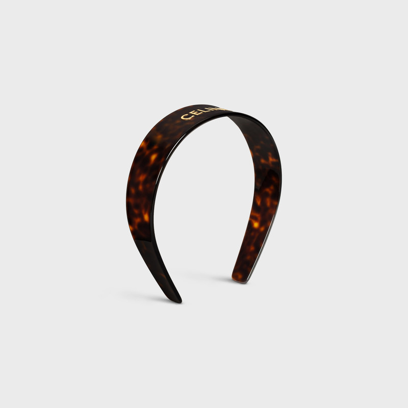 CELINE Celine Headband in Dark Havana Acetate and Brass with Gold finish outlook