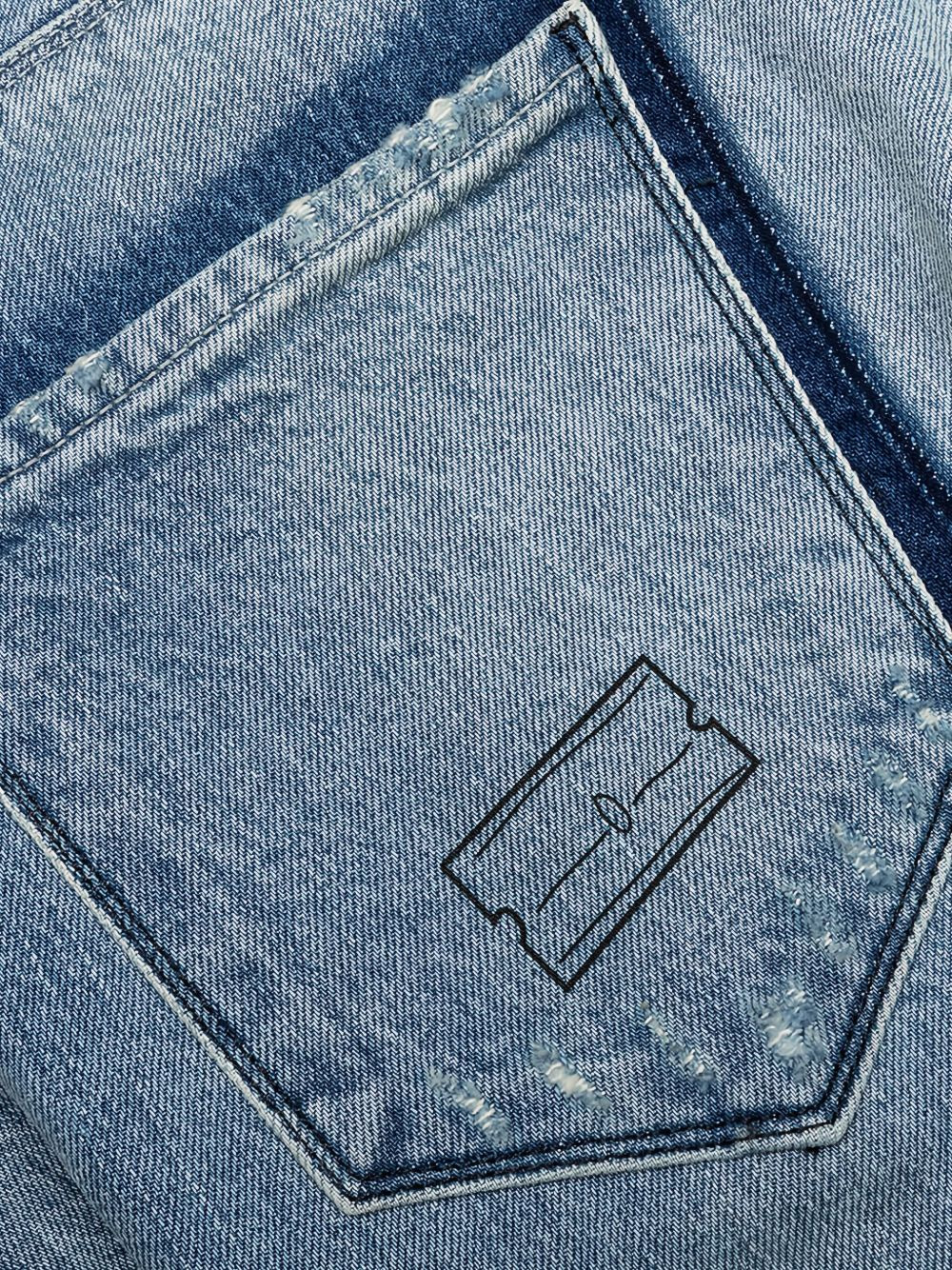 graphic-detail distressed jeans - 5
