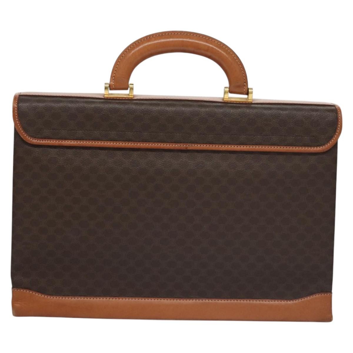 CELINE Macadam Canvas Business Bag Pvc Leather Brown Gold - 2