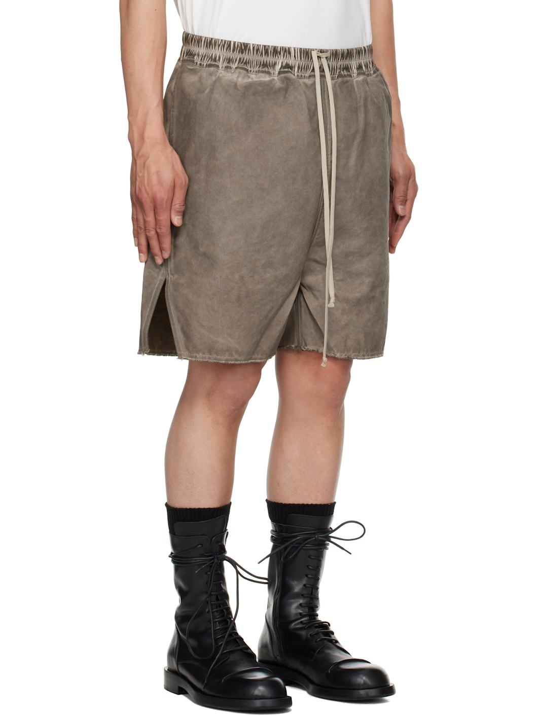 Gray Hollywood Long Boxers Butt Zipp Shorts - 2