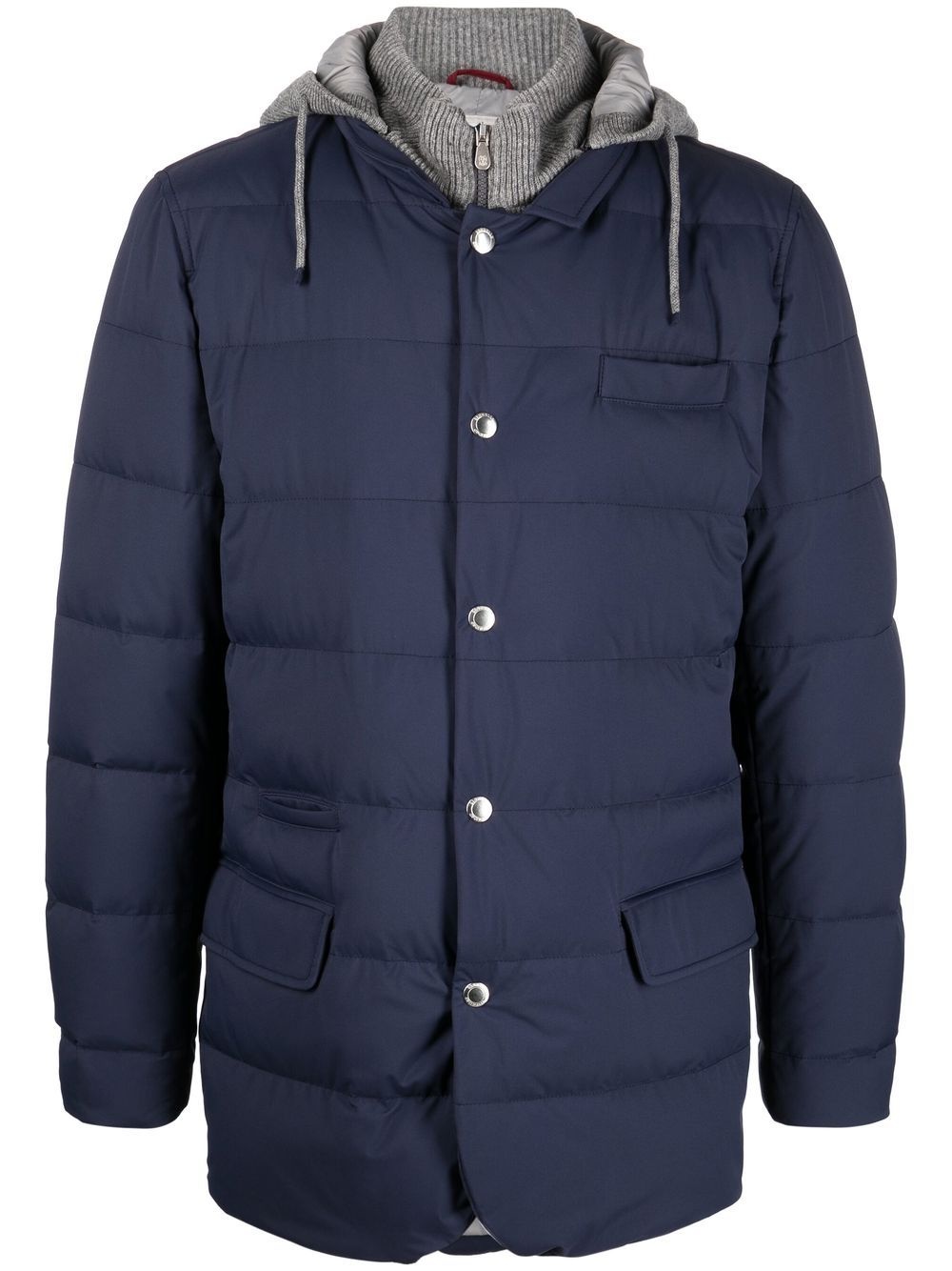 padded hooded down jacket - 1