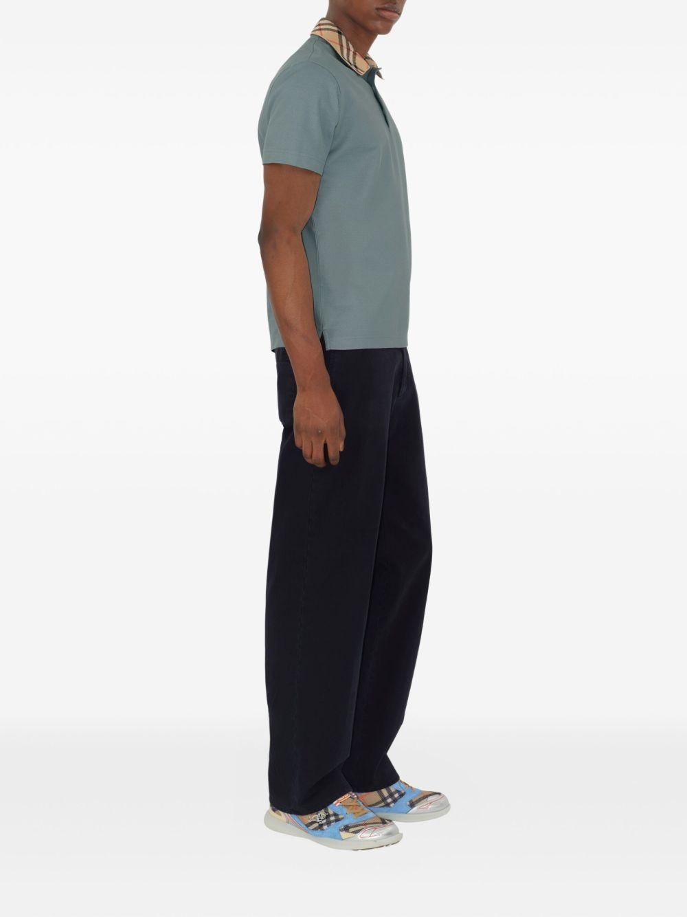 checked-collar polo shirt - 2