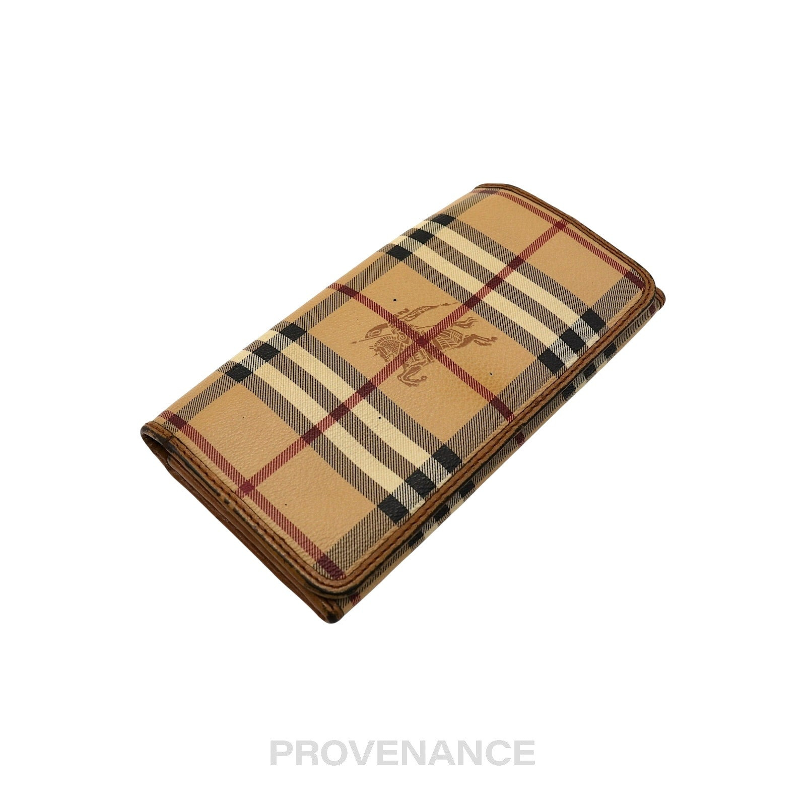 Burberry Long Snap Wallet - Haymarket Check Brown - 4