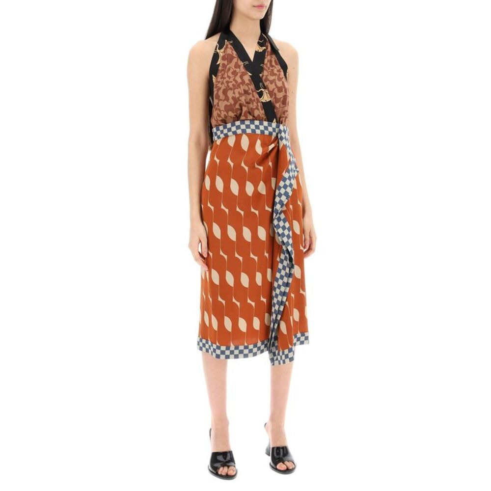 Dries Van Noten Women Dole Patchwork Dress With American Neckline - 4