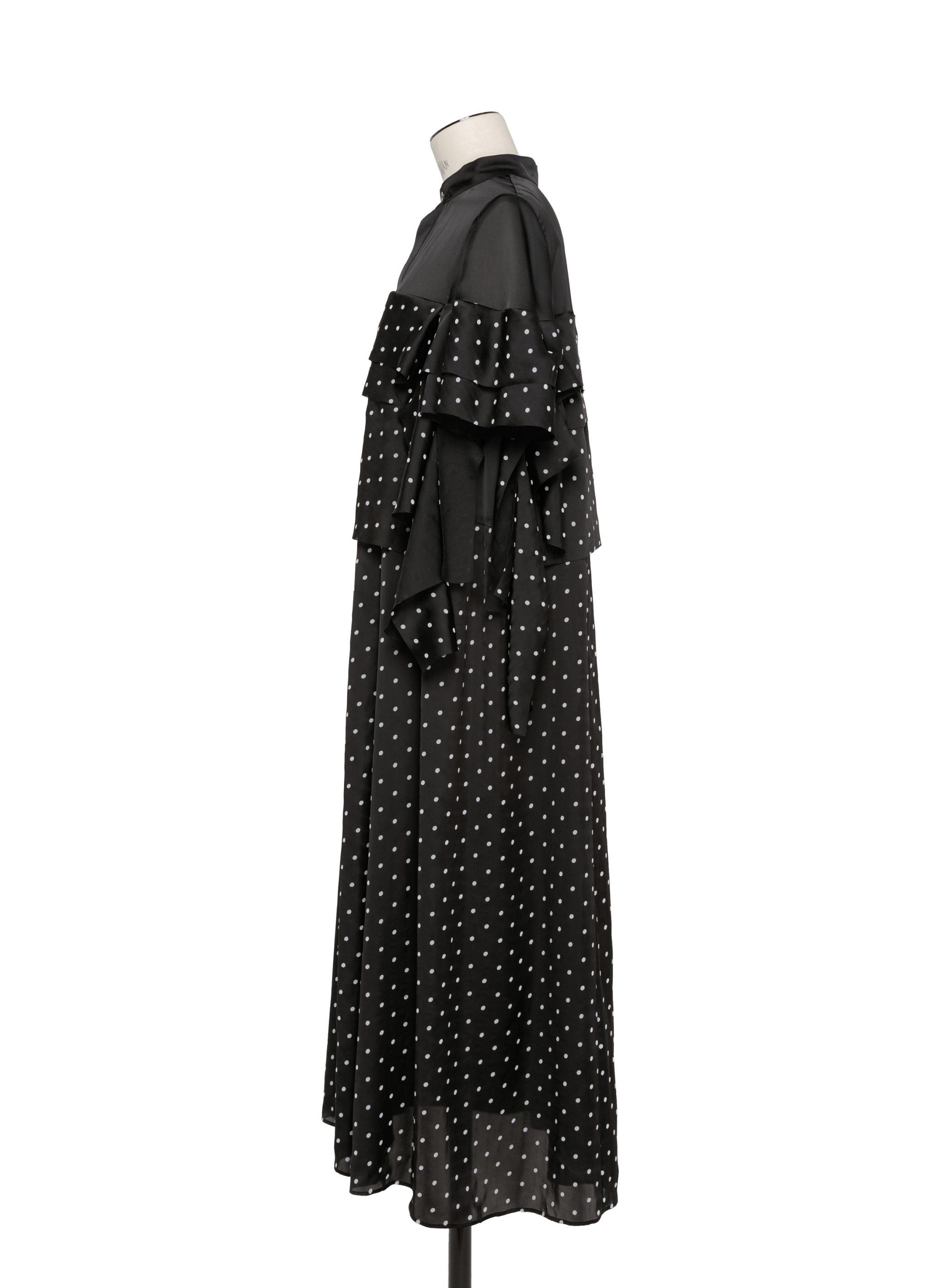 Polka Dot Flock Print Dress - 2