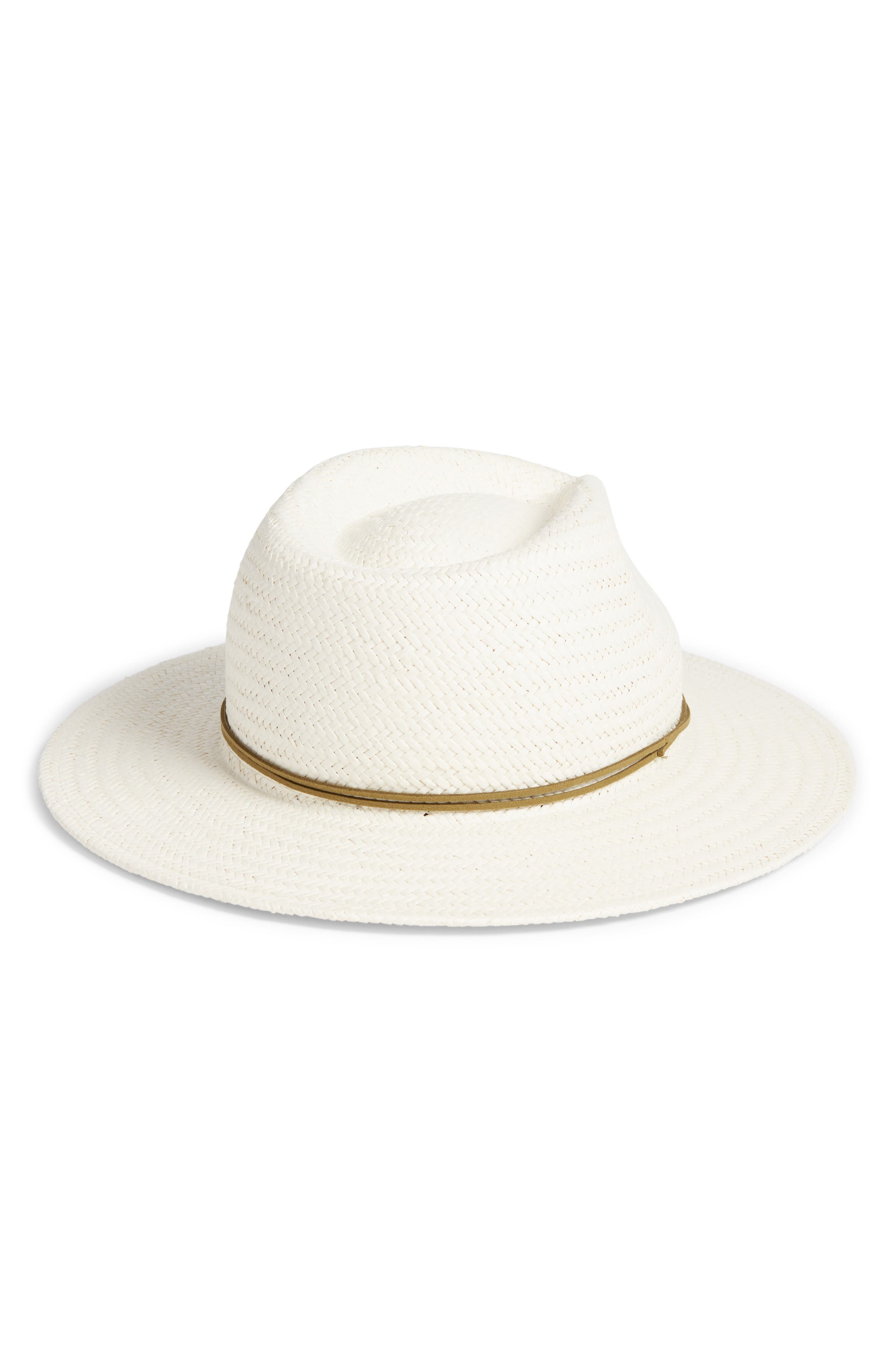 rag & bone Packable Woven Straw Fedora in Ivory at Nordstrom - 2